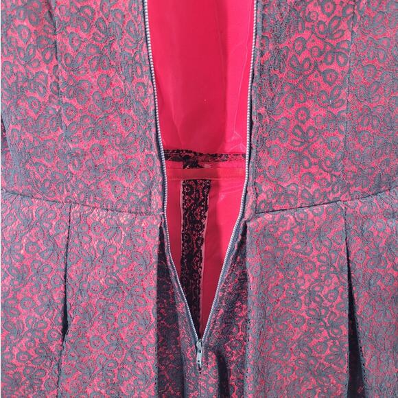 Vintage 60s Black Lace Fit Flare Cocktail Dress Retro Glam Classic Evening Look - Picture 7 of 12